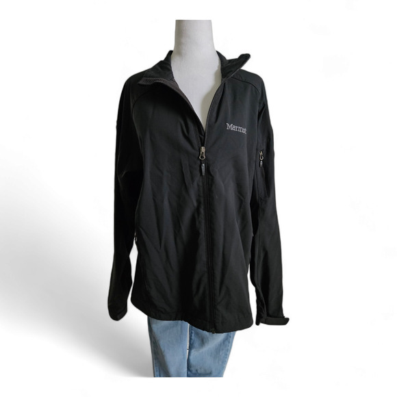 Men's Black Marmot Jacket Fleece Lined Lightweight Size Medium - Picture 1 of 7
